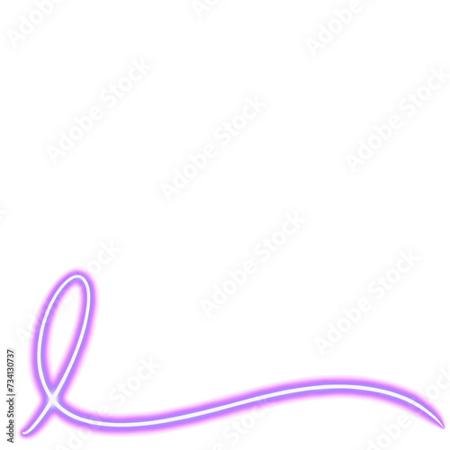 Neon purple awareness ribbon for supporting related causes.
