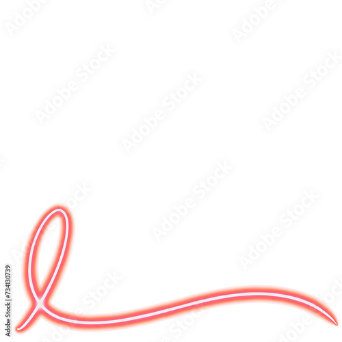 Neon red  awareness ribbon for supporting related causes.