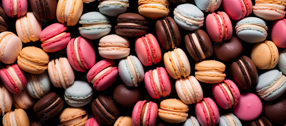 Colorful Macarons Shot from Above Colorful Macarons Shot from Above