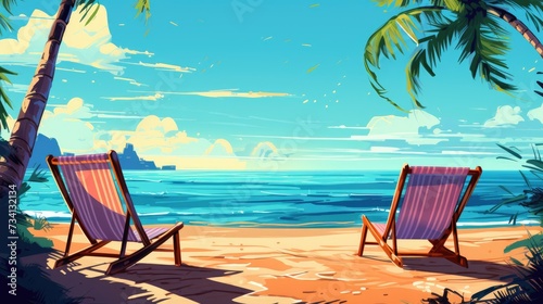 Illustration of Summer Beach Background