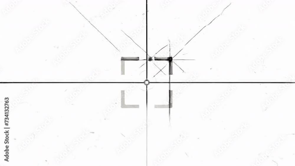 Vidéo Stock A sniper scope overlay, dirty ruined cracked screen: a box ...