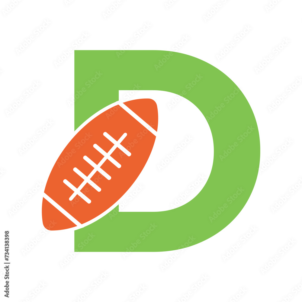 Rugby Logo combine with letter D vector template Rugby Logo combine with letter D vector template