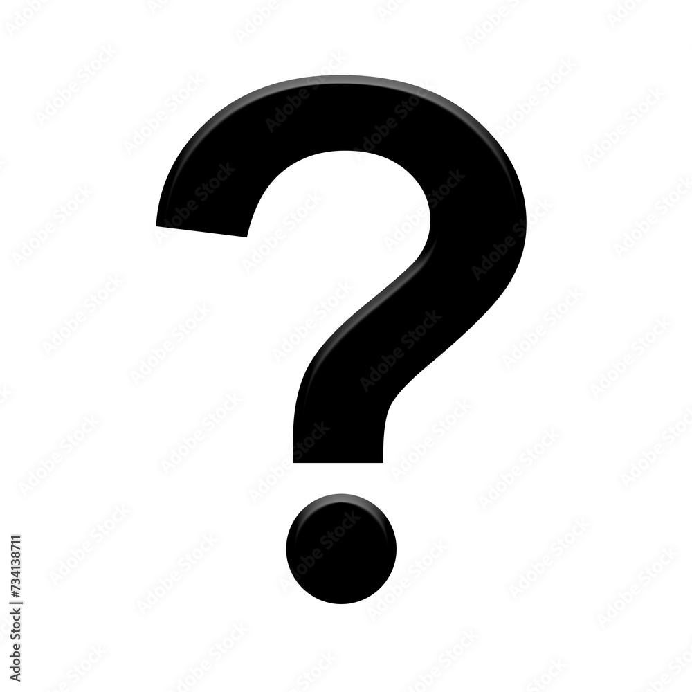 Black question mark symbol, isolated on a transparent background. Black question mark symbol, isolated on a transparent background.
