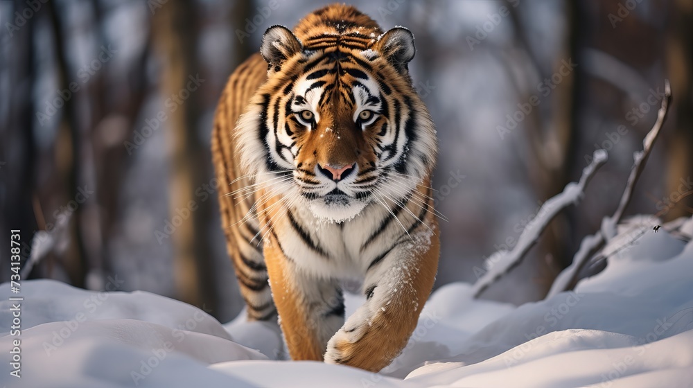 Obraz premium Siberian tiger in its natural habitat