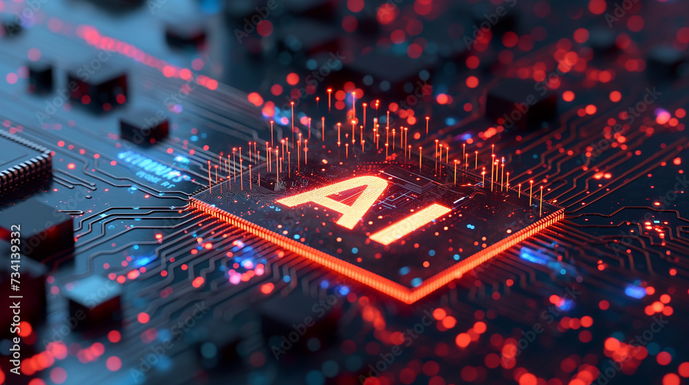 AI concept , Close-up microscopic of computer chip circuit resembling a futuristic city AI concept , Close-up microscopic of computer chip circuit resembling a futuristic city