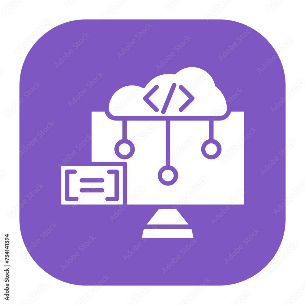 Cloud Coding Icon Cloud Coding Icon