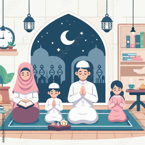 Ramadan KAREEM Reflections A Spiritual Self Discovery FASTING TOGETHER ILLUSTRATION