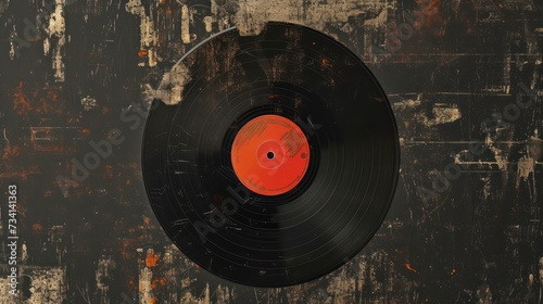 Black retro vinyl record design element