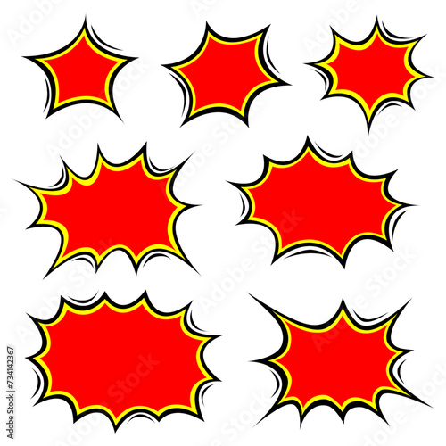 speech buble star bomb tag for shock sale price border red comic retro style  