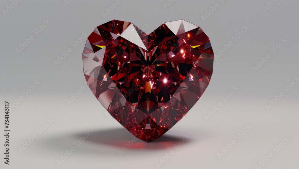heart shaped red color diamond Generative AI heart shaped red color diamond Generative AI