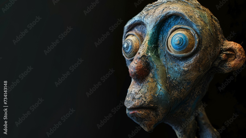 Zombie head on black background. Halloween concept Zombie head on black background. Halloween concept