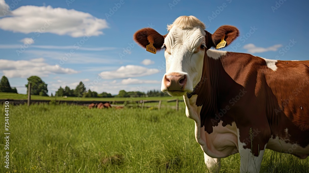 livestock cow tag - obrazy, fototapety, plakaty 
