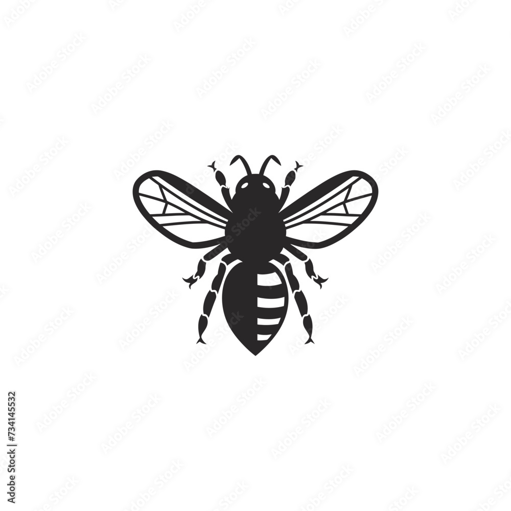 Obraz premium Bee vector silhouette