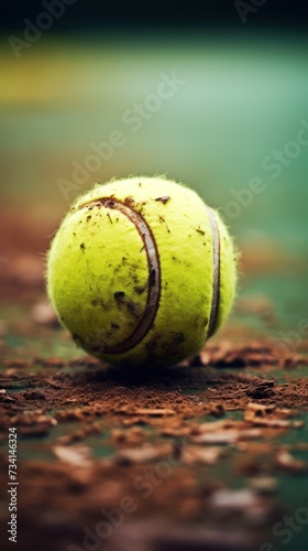 Vintage Sport Elegance: Nostalgic Closeup of Tennis Ball