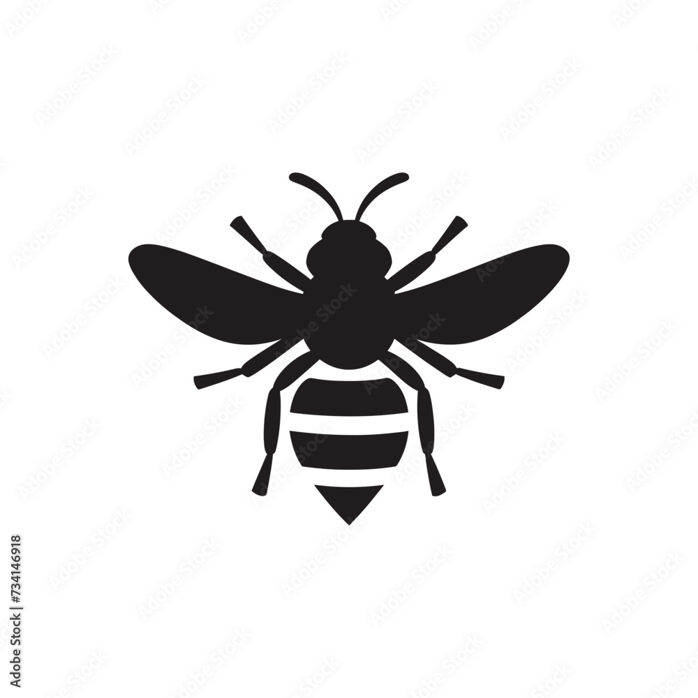 Obraz premium Bee vector silhouette