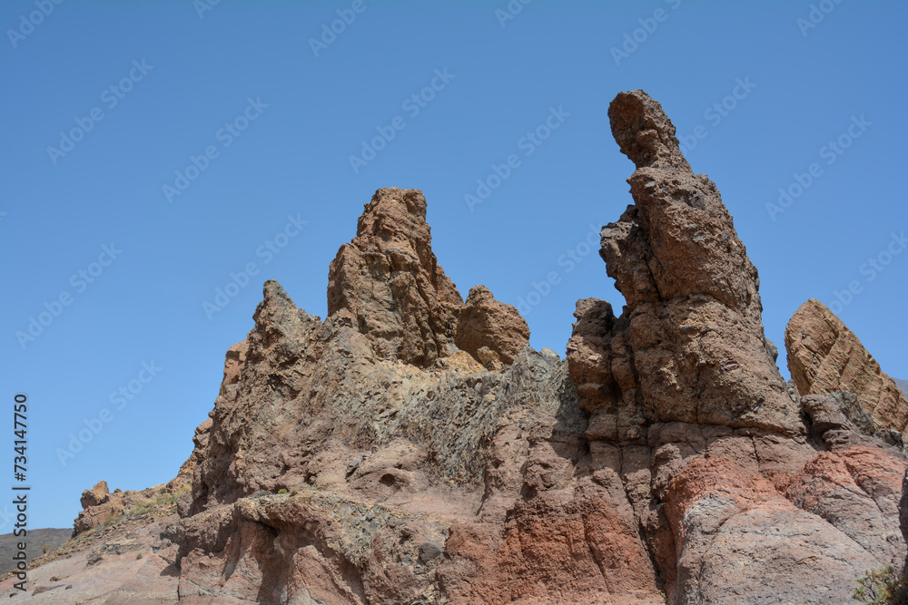 Bizarre rock formations in El Teide National Park on Tenerife, Spain