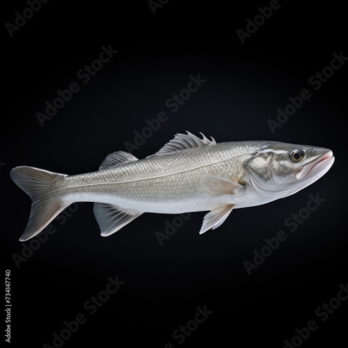 Zander fish isolated on black background