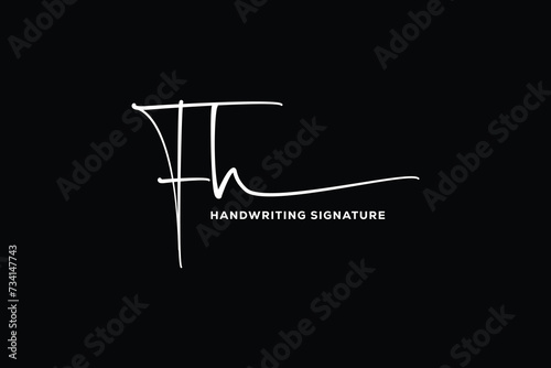  FH initials Handwriting signature logo. FH Hand drawn Calligraphy lettering Vector. FH letter real estate, beauty, photography letter logo design.
