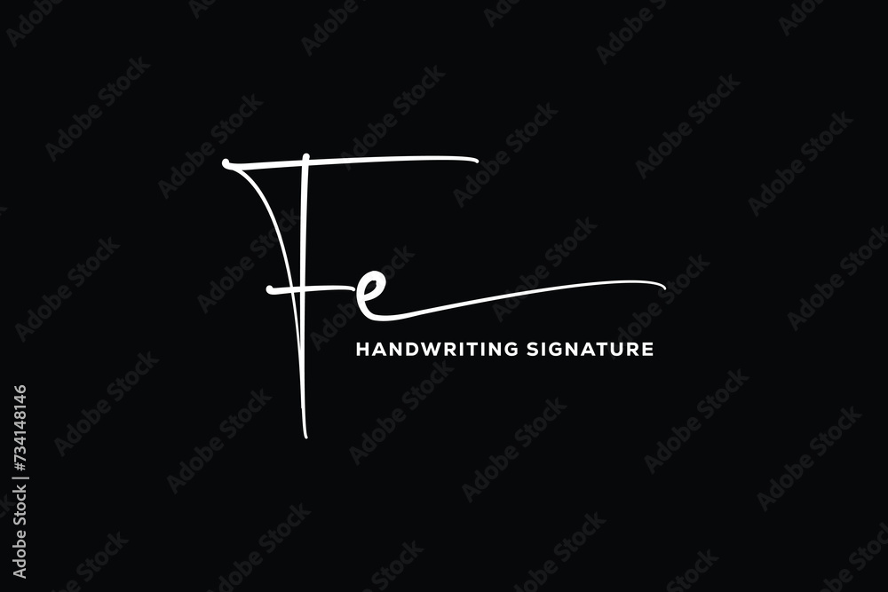  FE initials Handwriting signature logo. FE Hand drawn Calligraphy lettering Vector. FE letter real estate, beauty, photography letter logo design.