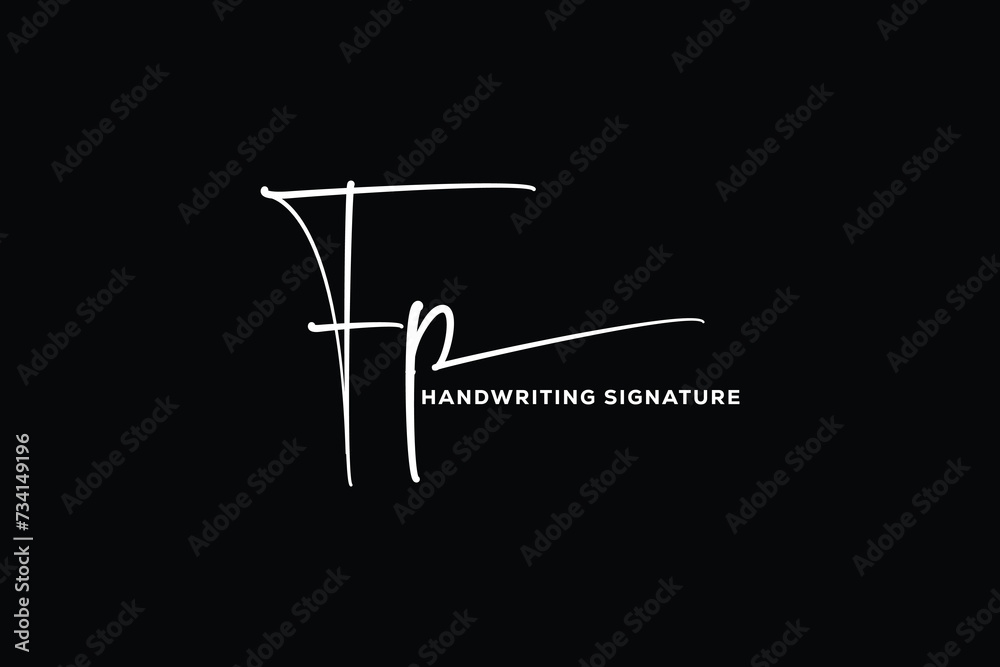  FP initials Handwriting signature logo. FP Hand drawn Calligraphy lettering Vector. FP letter real estate, beauty, photography letter logo design.