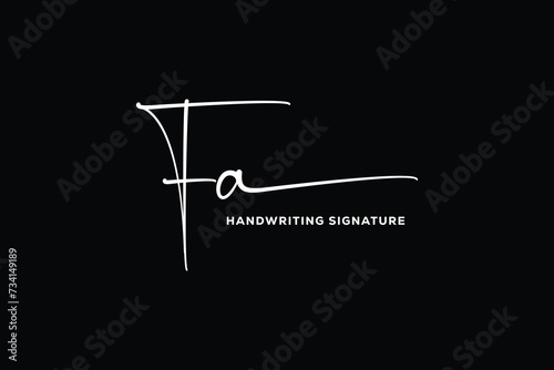  FA initials Handwriting signature logo. FA Hand drawn Calligraphy lettering Vector. FA letter real estate, beauty, photography letter logo design.