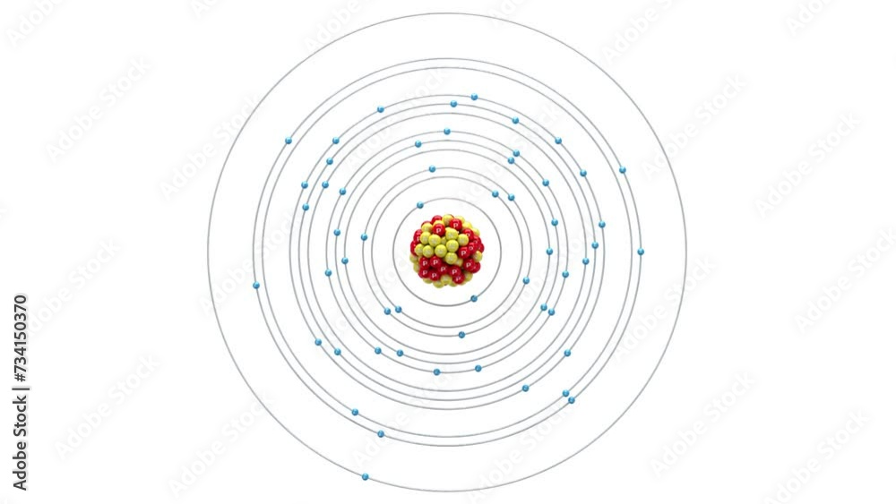 Caesium atom on a white background