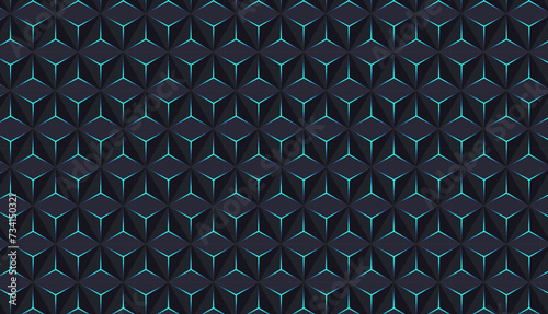 vector image of the seamless abstract background made of the triangles with a shiny blue tripods. Abstract pattern mock up.