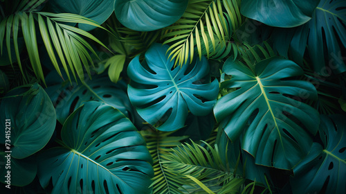 Blue-toned foliage plant with solid background