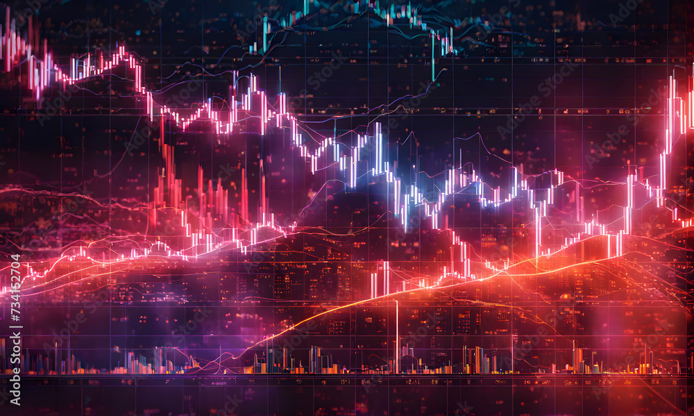 Fototapeta premium A dynamic depiction of business and finance with dominant