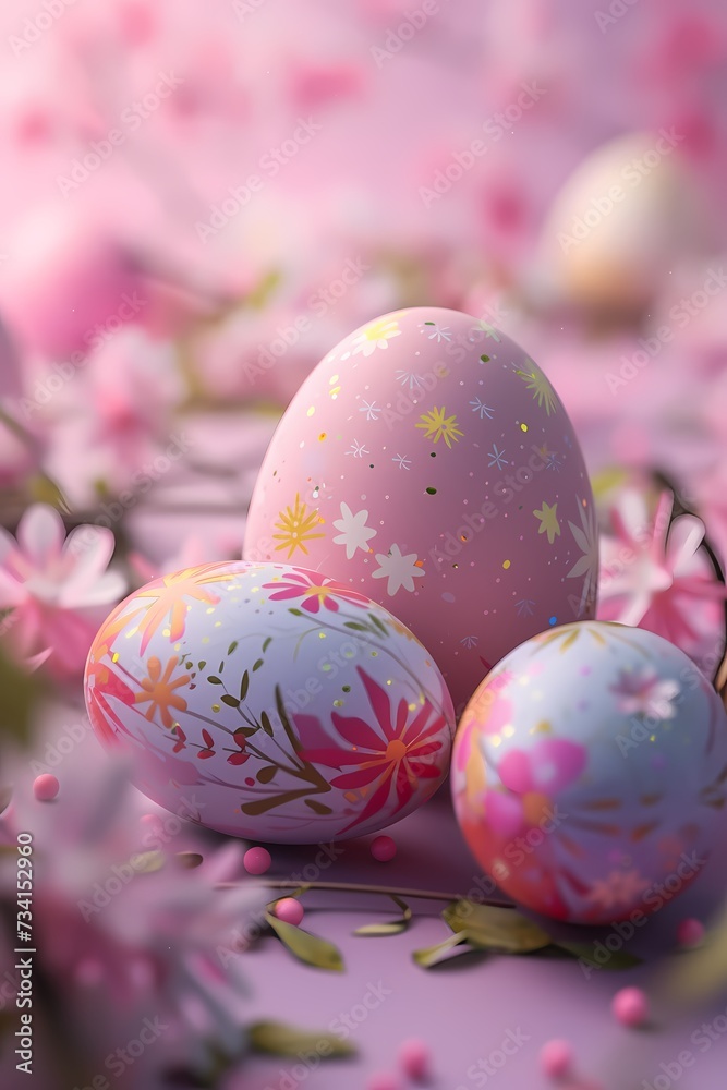 Obraz premium Easter eggs colorful background generated ai