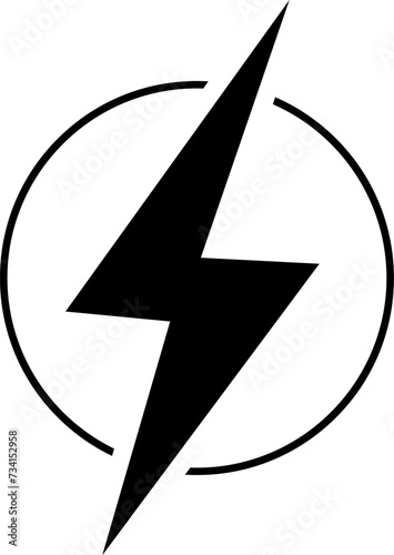 Flash lightning bolt icon. Electric power symbol. Power energy sign. High voltage warning sign, symbol. Caution electric shock. Vector illustration .