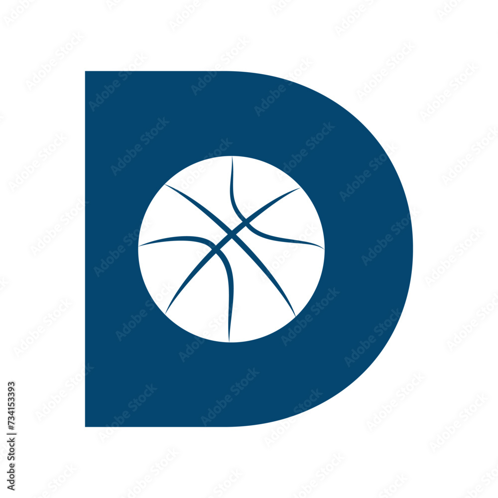 Basket Ball Logo combine with letter D vector template Basket Ball Logo combine with letter D vector template