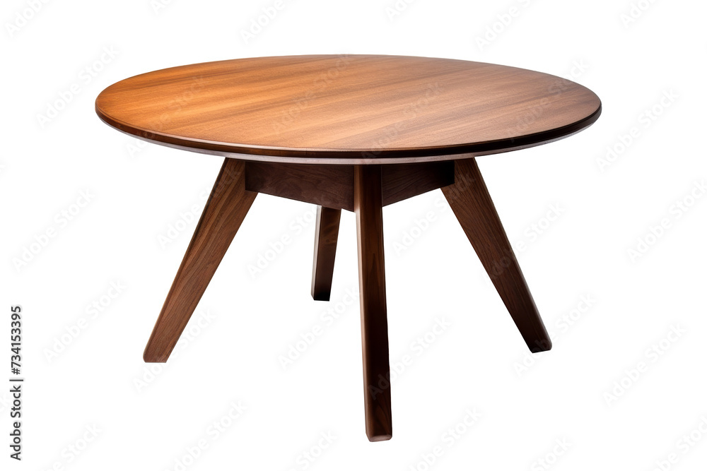 Wood table in living room for decoration furniture house concept isolated on transparent background.