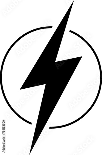 Flash lightning bolt icon. Electric power symbol. Power energy sign. High voltage warning sign, symbol. Caution electric shock. Vector illustration .