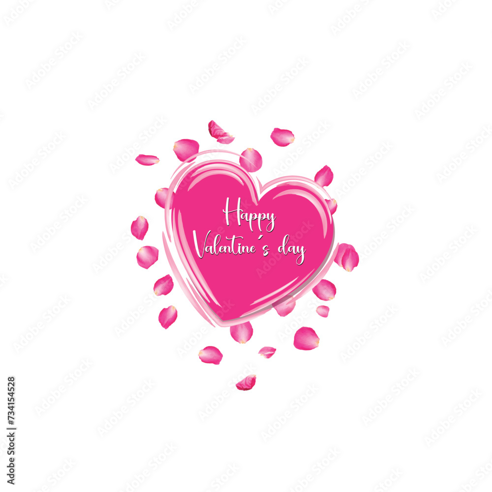 Happy Valentines Day Vector Image. Love symboles. Valentine Love Icon