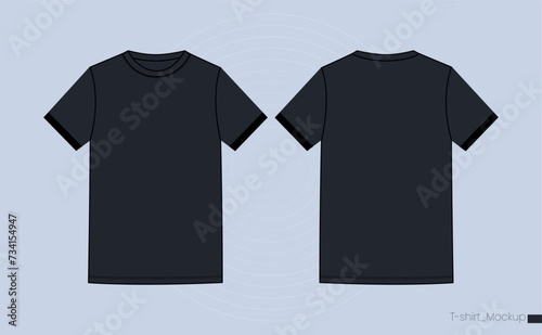 Vector t-shirt with round neck and mockup design.