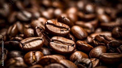 coffee beans,Close-up of several coffee beans on a dark background 