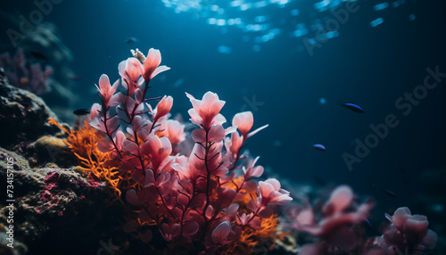 The colorful underwater reef showcases the beauty of sea life generated by AI