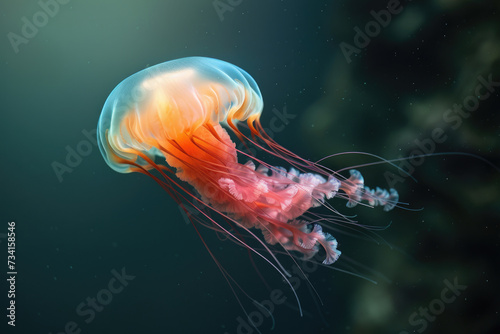 A majestic Attila jellyfish gracefully gliding through the ocean depths