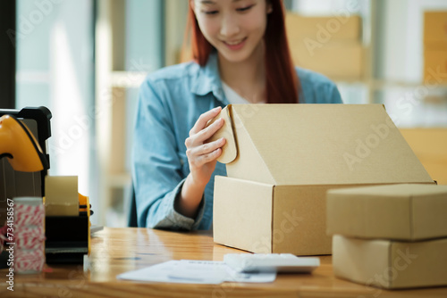 Small Business Owner Preparing Order for Shipment