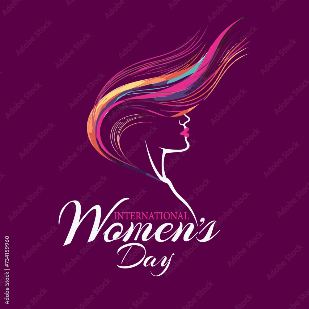 International Women's Day logo Vector illustration design,abstract woman's face poster. International Women's Day logo Vector illustration design,abstract woman's face poster.