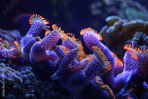 A mesmerizing colony of deep-sea cucumbers adorning the ocean depths © Veniamin Kraskov