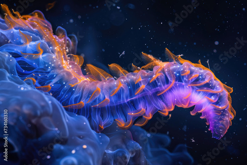Vibrant hydrothermal vent worms thriving in the depths of the ocean photo