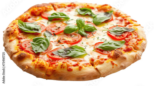 Margherita Pizza on Transparent Background