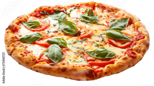Margherita Pizza on Transparent Background