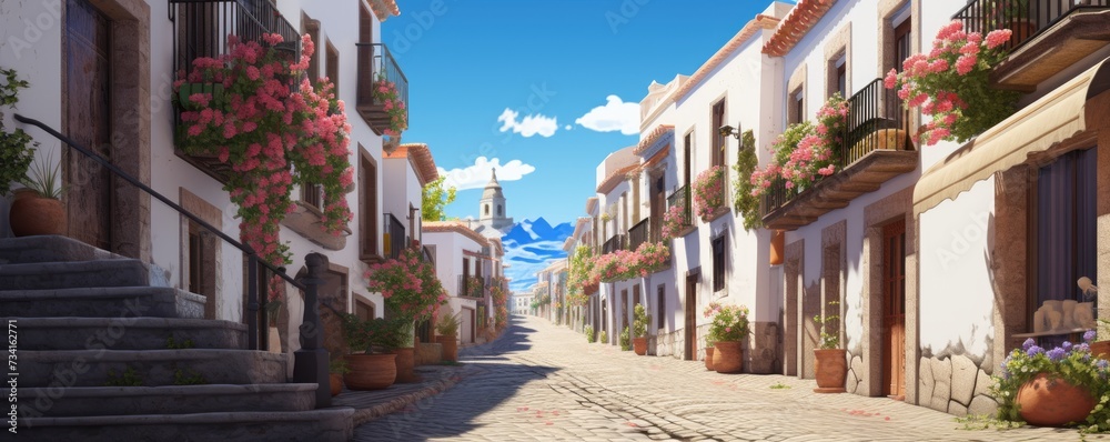 Fototapeta premium Amazing narrow spanish old street