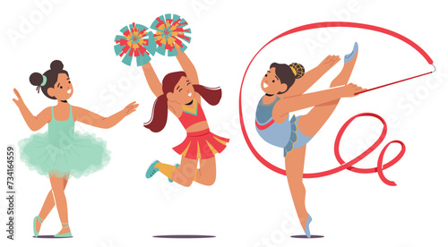 Ballet Girls Exude Grace In Precise Movements, Cheerleaders Radiate Energy With Synchronized Cheers, And Gymnasts