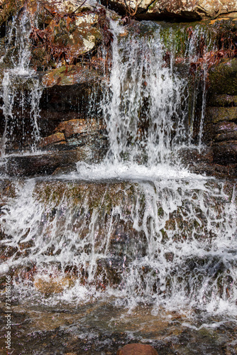 Beautiful waterfall after heavy winter rains at Magazine Mountain, Arkansas.