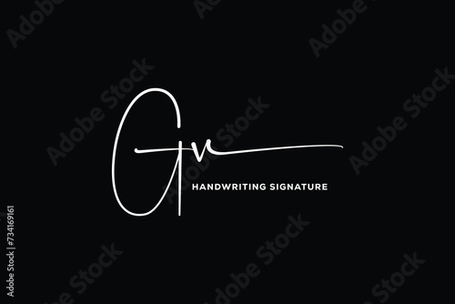 GV initials Handwriting signature logo. GV Hand drawn Calligraphy lettering Vector. GV letter real estate, beauty, photography letter logo design.