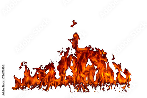fire and flames on isolated background